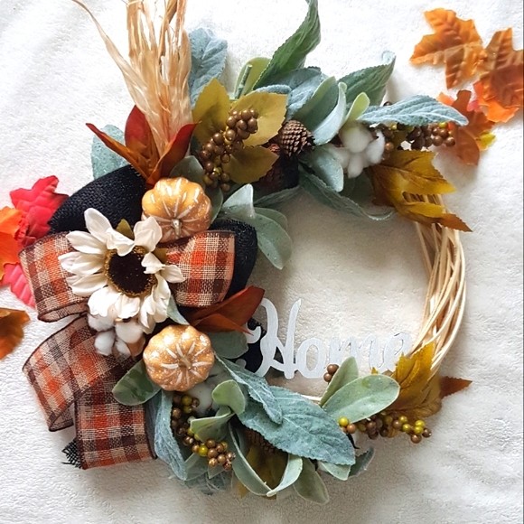 Fall Farmhouse Wreath Handmade Autumn Wreath Decor - Picture 1 of 5